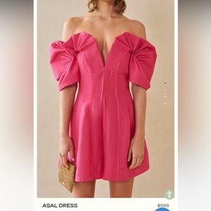 Cult Gaia Asal dress in pink calliandra, size 6